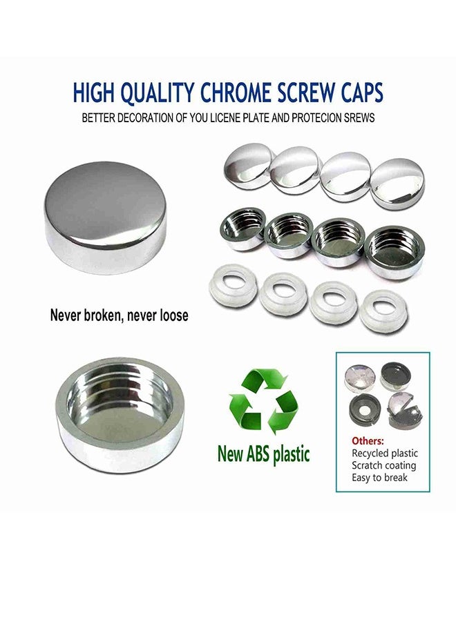 MVAQKLM  Anti Theft License Plate Screws Kits, Rustproof Stainless Steel Mounting Hardware for Car Tag Plate Frames Covers, Button Head Bolts Fasteners Kits for Auto Front and Back License Plates  - Image 4