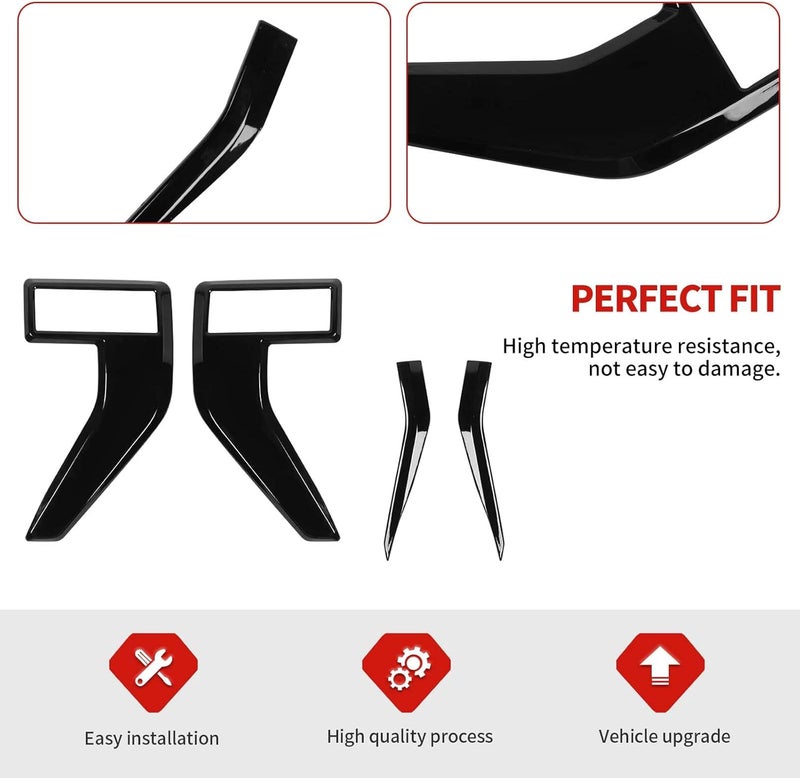 Jimen Fit for Ford F150 2021-2024, 4PCS Fender Side Vent Badge Emblem Cover Trim (Black) - Image 4