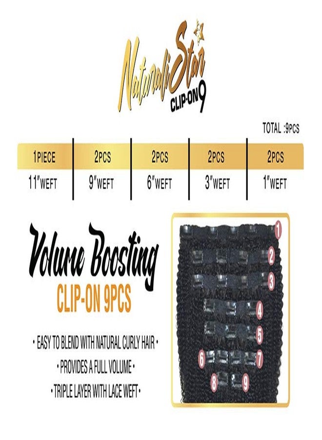Zury Human Hair Weave Clip On 9Pcs 4A Coily (12", NATURAL) - Image 2