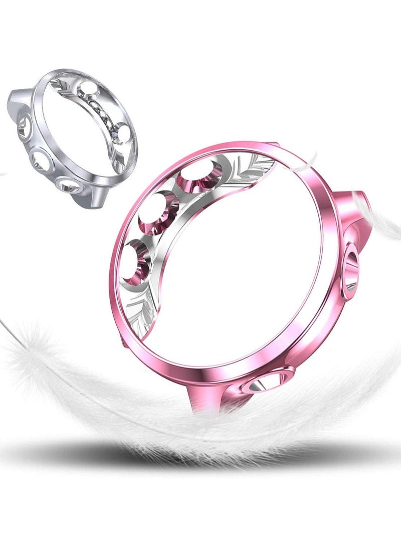 ELMO3EZZ Watch Bumper Protector Watch Protective Shell Non Scratch Watch Cover Case Compatible for Garmin Foruner 245 Music Smartwatch (Pink) - Image 2