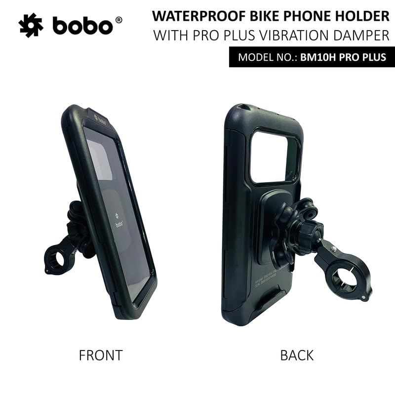 Bobo BM10H PRO Plus Handlebar Mount with PRO Plus Vibration Damper, Fully Waterproof Bike/Motorcycle/Scooter Mobile Phone Holder Mount, Ideal for Maps and GPS Navigation (Black) - Image 2