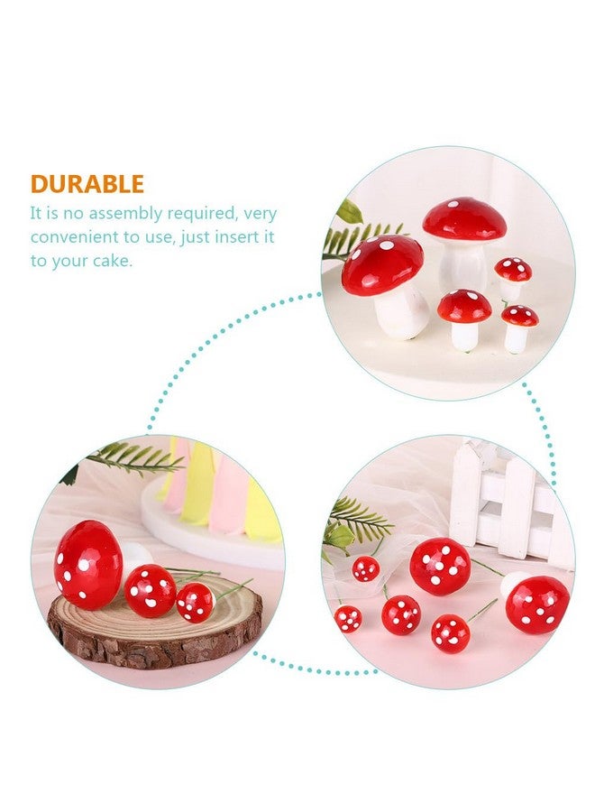 Amosfun 30pcs Mini Mushroom Cake Toppers Red Foam Mushrooms Cupcake Decoration Garden Fairy Bonsai Plant DIY Crafts 3 Sizes Assorted - Image 4