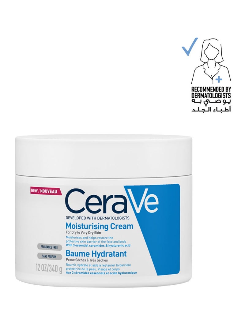 CeraVe Moisturizing Cream 340g + Hydrating Cleasner Face Wash 236ml Pack - Image 2