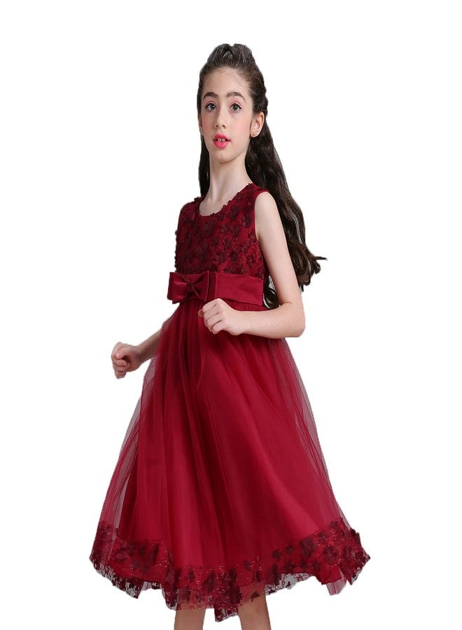 Acecharming Flower Girl Dresses for Wedding, Bridesmaid Baby Girl Pageant Elegant Lace Tulle Baptism Princess Party Dress - Image 2
