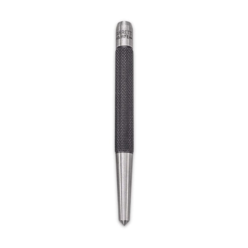 Starrett Steel Center Punch with Round Shank and Knurled Finger Grip Hardened and Tempered 5 Length 14 Diameter Tapered 117E - Image 1