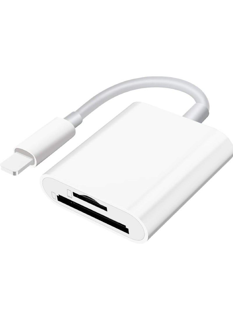Rock Pow - Lighting Sd Card Reader for iPhone iPad Camera,Dual Card Slot Memory Card Reader Supports SD and TF Card Trail Camera Viewer Sd Card Adapter Portable Sd Card Reader No Application Required Plug Play - Image 1