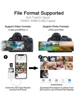 Rock Pow Lighting Sd Card Reader for iPhone iPad Camera,Dual Card Slot Memory Card Reader Supports SD and TF Card Trail Camera Viewer Sd Card Adapter Portable Sd Card Reader No Application Required Plug Play  - Image 5