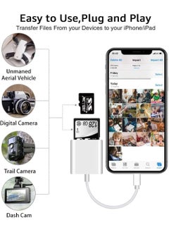Rock Pow Lighting Sd Card Reader for iPhone iPad Camera,Dual Card Slot Memory Card Reader Supports SD and TF Card Trail Camera Viewer Sd Card Adapter Portable Sd Card Reader No Application Required Plug Play  - Image 3