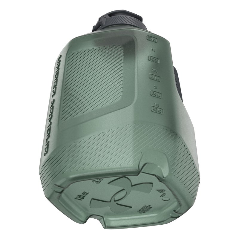 اندر ارمر تحت درع 1 زجاجة ماء جالون - مقاومة للتسرب ثنائية الاتجاه قبعة ناعمة وفم عريض - زجاجة مياه صالة ألعاب رياضية خالية من BPA مع علامات القياس - غطاء قبضة ناعمة مقبض السيليكا الأخضر/تيتان رمادي - Image 3