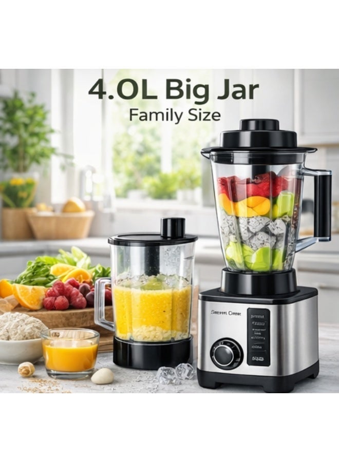 Seven CREST 8-in-1 Multifunction Juicer Machine Blender Food Processor 4L 1500W Heavy Duty Stainless Steel Electric Mixer Kitchen Machine with Grinder Chopper Dough Maker Egg Beater Ice Crushing - Image 5