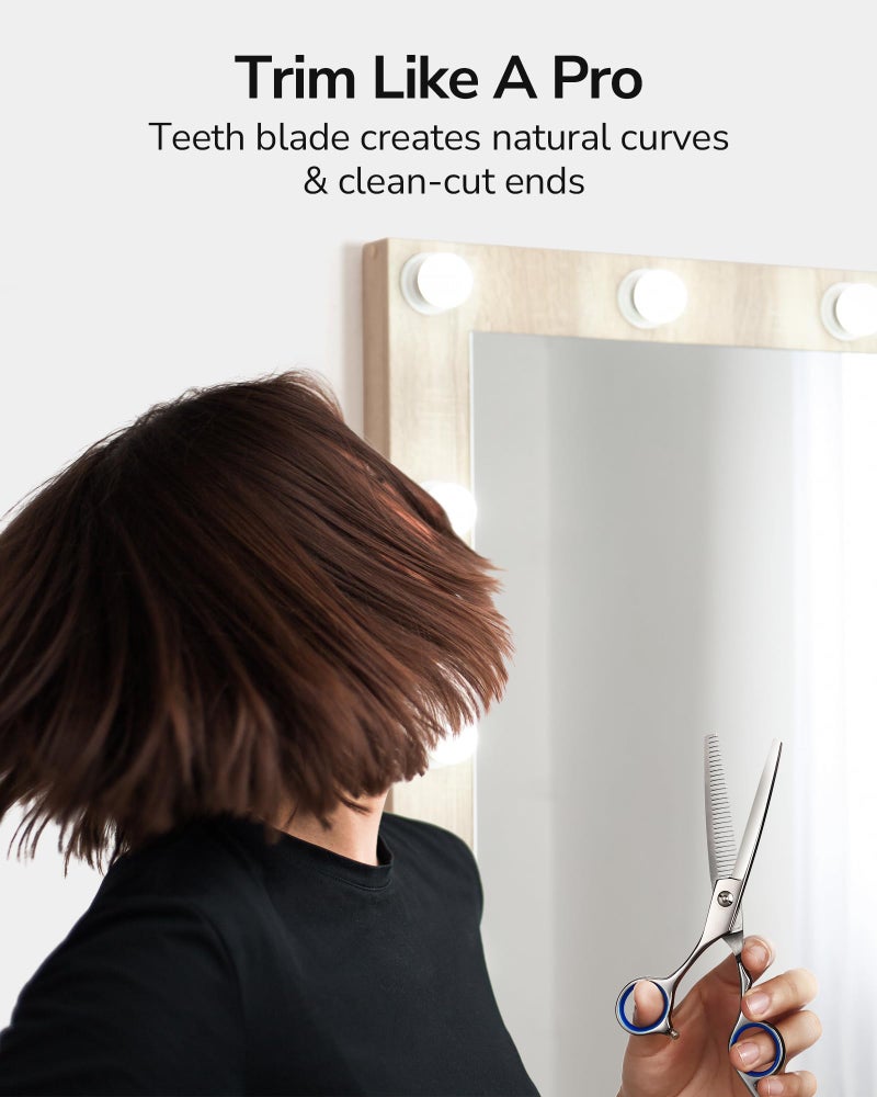 ULG Left-Handed Hair Thinning Scissors, Thinning Shear for Hair Cutting 6.5 inch Professional Barber Scissors Salon Texturizing Shears Made of Japanese Stainless Steel - Image 5