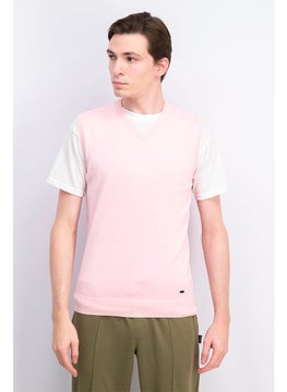 Liu Jo Men Maglia Gilet Knitted Sleeveless Vest, Pink  - Image 1