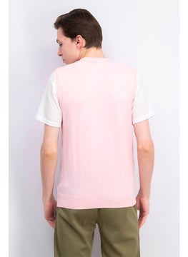 Liu Jo Men Maglia Gilet Knitted Sleeveless Vest, Pink  - Image 4