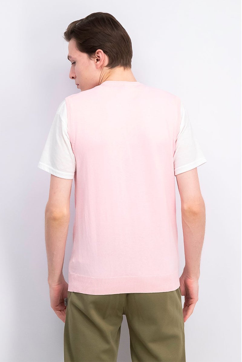 Liu Jo سترة بدون أكمام محبوكة للرجال، وردي - Image 4