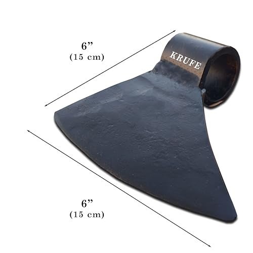 KRUFE Handmade Tempered Axe (Without Handle) - Durable & Sharp Carbon Steel Blade for Wood Chopping, Camping, and Outdoor Survival Customizable Axe Head for DIY Handle Attachment - Image 4