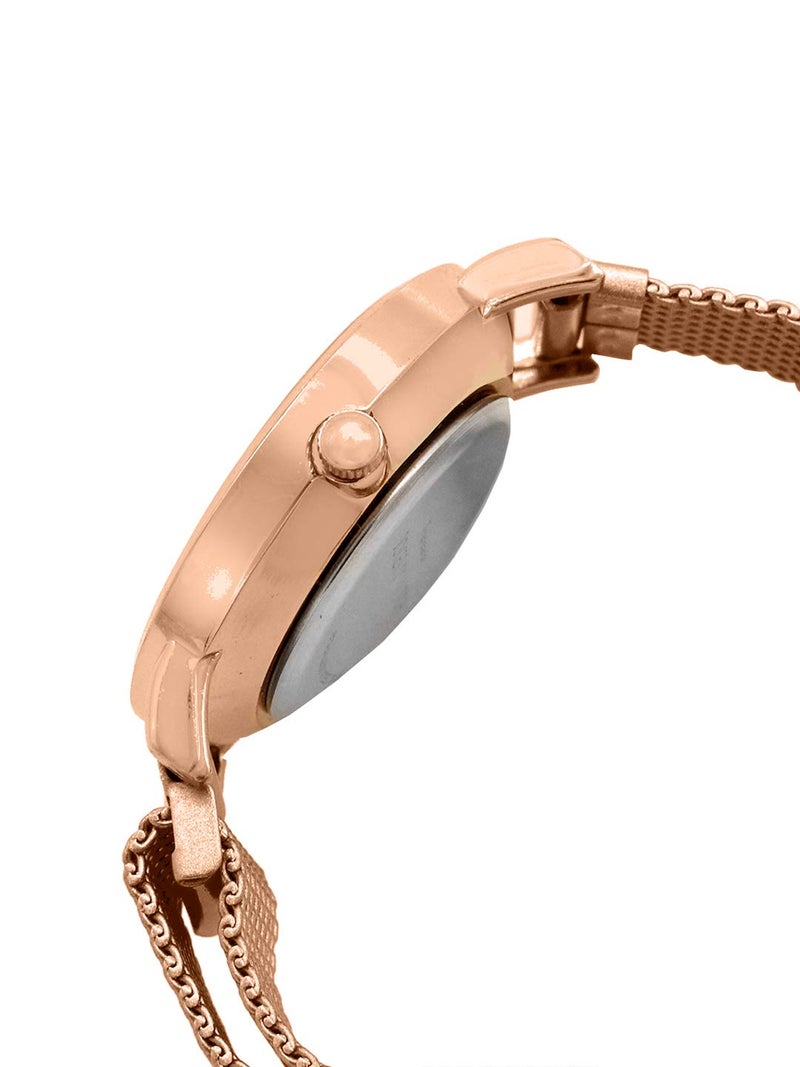 Joker & Witch Women Lexi 30mm White Dial 12mm Rose Gold Steel Mesh Watch - Image 4