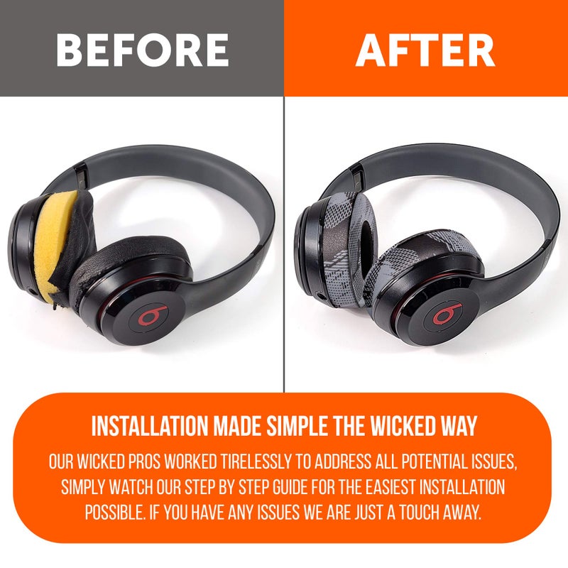 WC Extra Thick Replacement Earpads for Beats Solo 2 & 3 by Wicked Cushions - Ear Pads for Beats Solo 2 & 3 Wireless ON-Ear Headphones - Soft Leather, Luxury Memory Foam, Strong Adhesive | Anthracite - Image 4