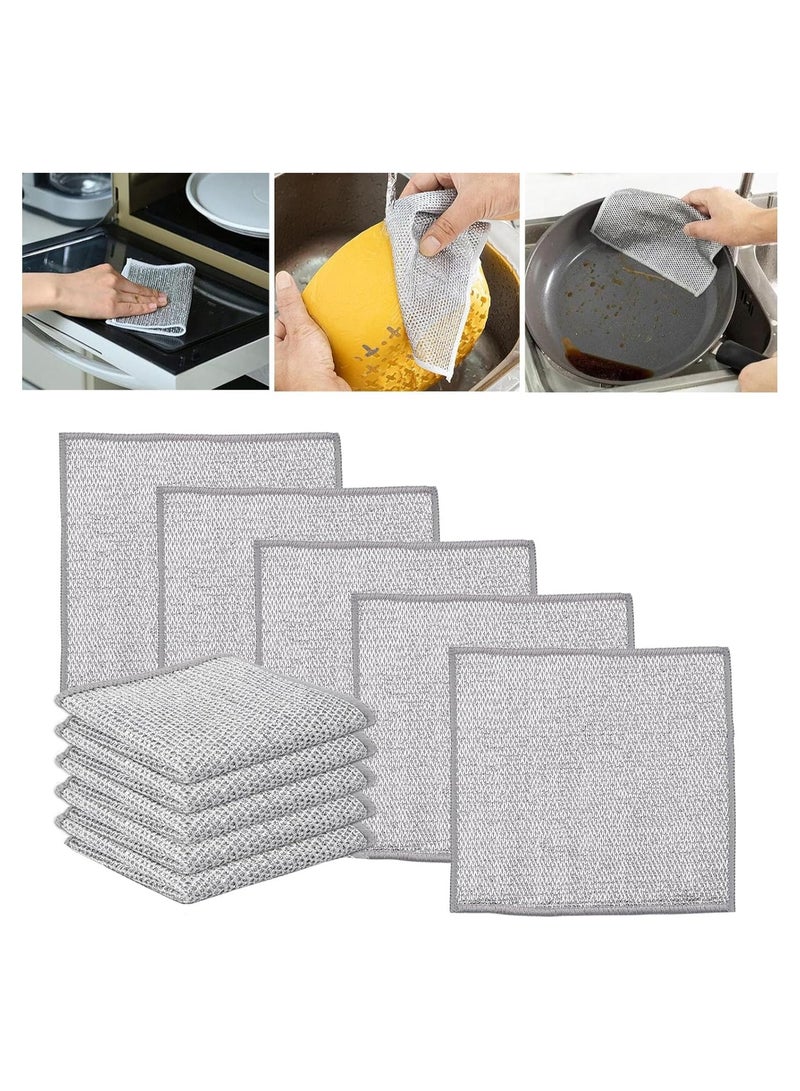 Generic 6pcs Multipurpose Wire Dishwashing Rags for Wet and Dry Non-Scratch Wire Dishcloth Reusable Kitchen Cleaning  - Image 2