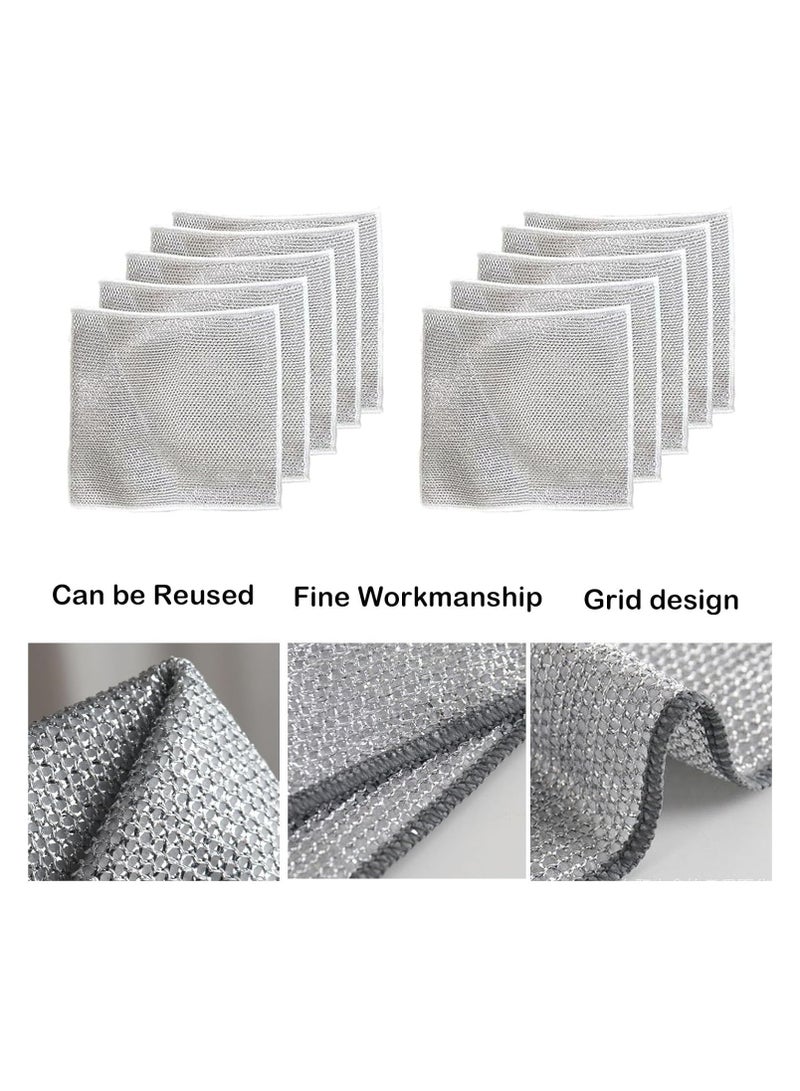 Generic 6pcs Multipurpose Wire Dishwashing Rags for Wet and Dry Non-Scratch Wire Dishcloth Reusable Kitchen Cleaning  - Image 4