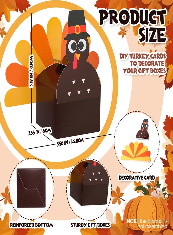 Cholemy 50 Pcs DIY Thanksgiving Treat Boxes - Turkey Goodies & Candy Box - Cupcake Box - Party Favor for Table Centerpiece, 2.36x2.36x1.97'' - Image 2