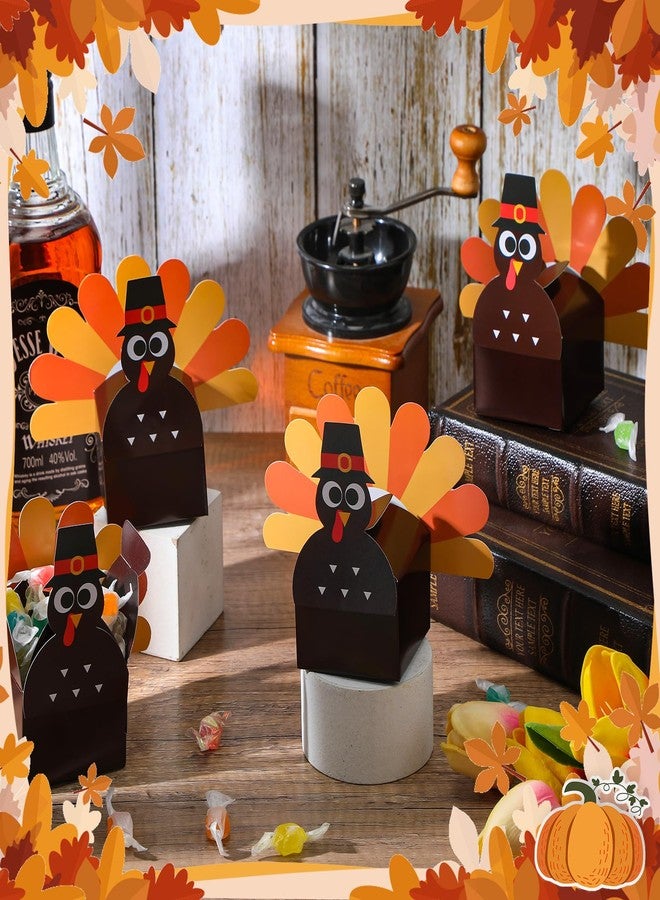 Cholemy 50 Pcs DIY Thanksgiving Treat Boxes - Turkey Goodies & Candy Box - Cupcake Box - Party Favor for Table Centerpiece, 2.36x2.36x1.97'' - Image 5
