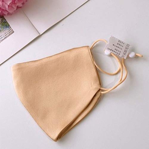 ROSEWARD 100% Silk Gold Face Mask for Women Adjustable Cooling with Filter Pocket-Gold - Image 2