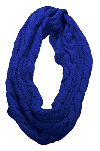 NEOSAN Womens Thick Ribbed Knit Winter Infinity Circle Loop Scarf Twist Blue - Image 2