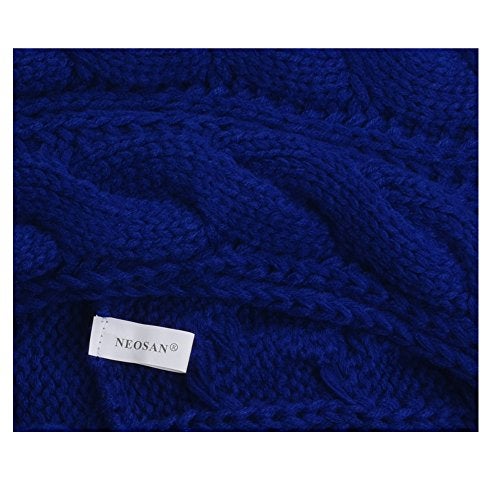 NEOSAN Womens Thick Ribbed Knit Winter Infinity Circle Loop Scarf Twist Blue - Image 3
