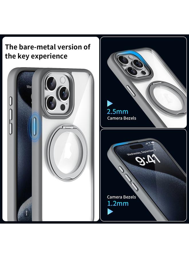 S-TOP Case For iPhone 15 Pro Transparent MagSafe Magnetic Holder Phone Case - Image 4