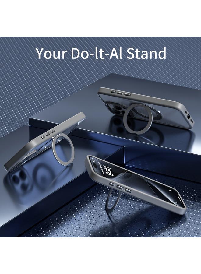 S-TOP Case For iPhone 15 Pro Transparent MagSafe Magnetic Holder Phone Case - Image 5