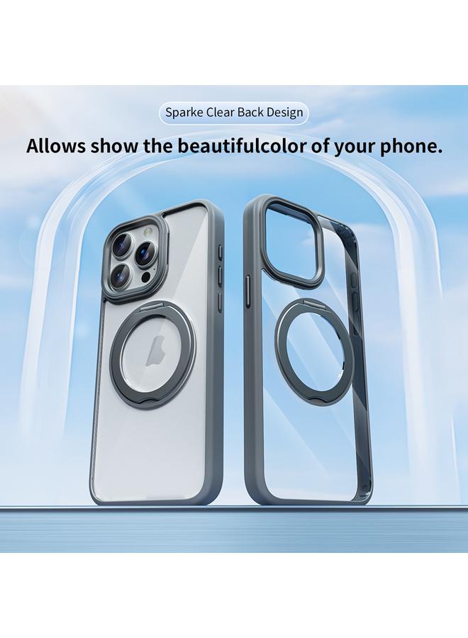 S-TOP Case For iPhone 15 Pro Transparent MagSafe Magnetic Holder Phone Case - Image 2