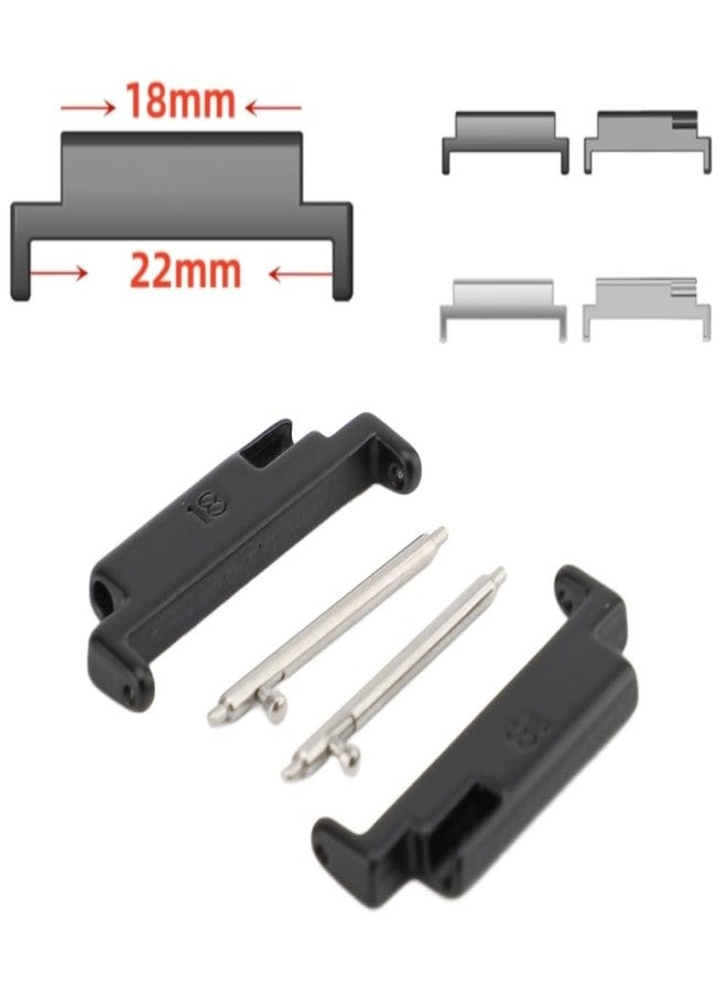 Ymiko Metal Watch Band Adapter Stainless Steel Connection Adapter Replacement for Smartwatches with 18-22mm Connectors (1 Pair) - Image 2