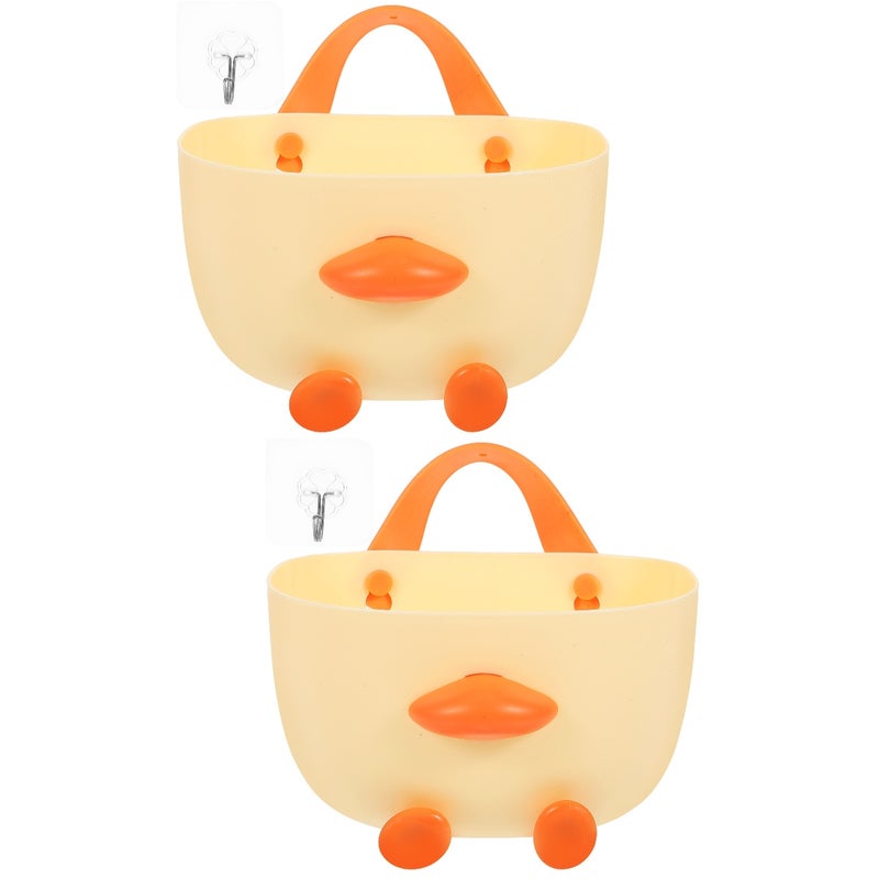 2pcs Bathroom Hanging Storage Basket Toiletries Organizer Kitchen Storage Holder - Image 1