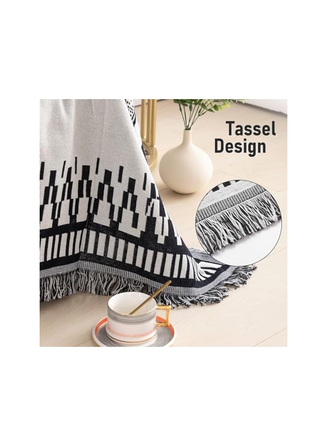 The Bros أغطية أريكة قابلة للعكس من منشفة للأريكة تغطي 3 مقاعد مع بطانية أريكة بوهيمية مع شرابات واقي للأريكة للحيوانات الأليفة والأطفال حجم كبير 180 * 260 سم (النمط 1، 180 * 260 سم) - Image 4