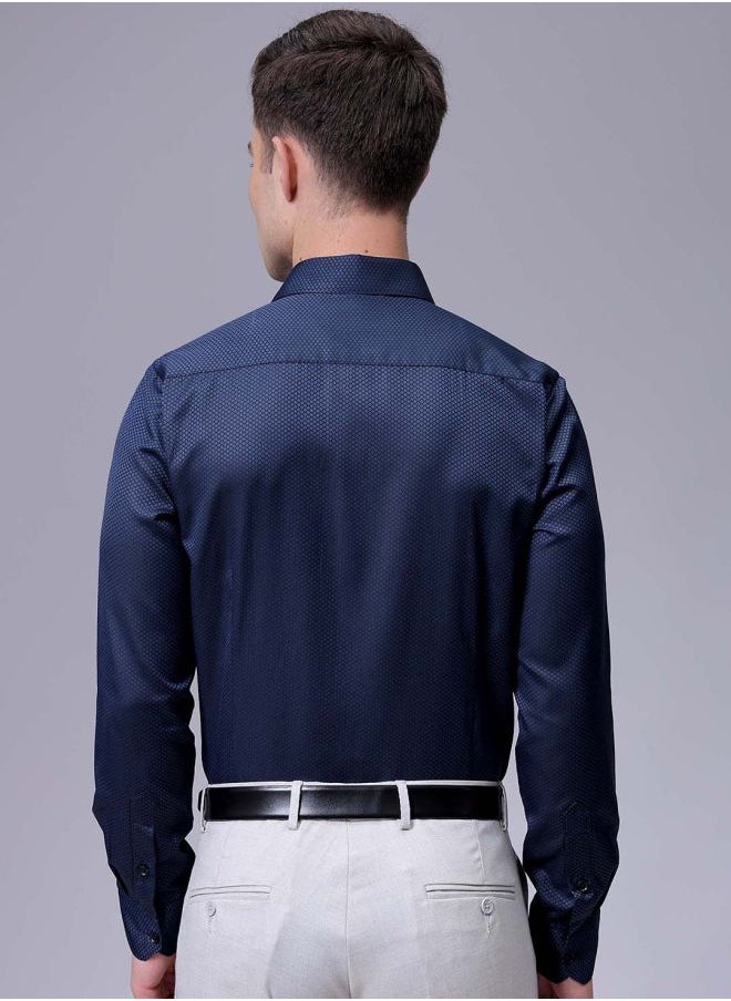 The Indian Garage Co Men Slim Fit Solid Full Sleeves Cutaway Collar Formal Shirt  - Image 2