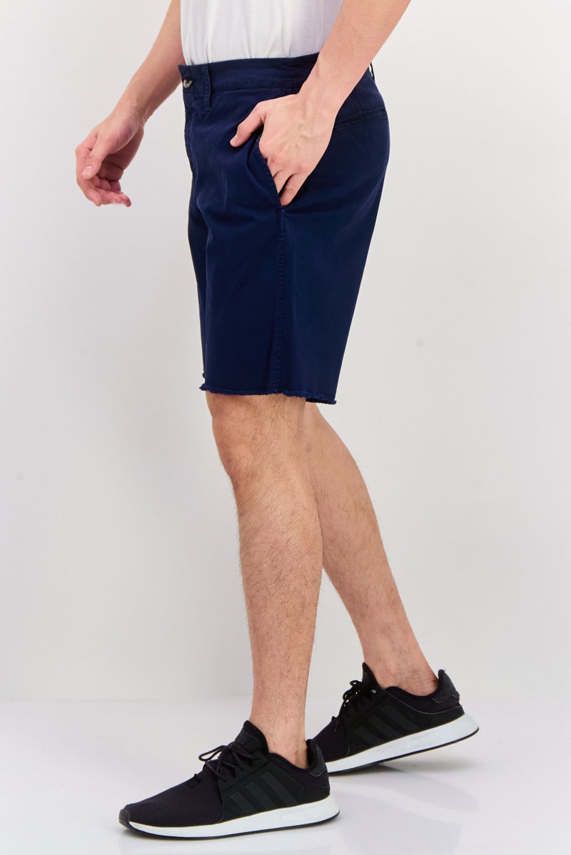 Paperbacks Men Solid Chino Shorts, Navy - Image 3