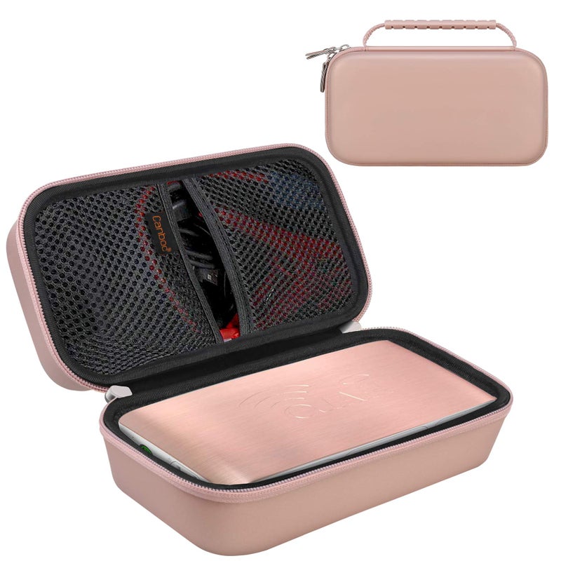 Canboc Carrying Case for Halo Bolt Portable Car Jump Starter 58830/57720/44400 mWh, Halo Bolt ACDC Max 55500 mWh Phone Charger, Mesh Bag for Jumper Cable, AC Wall Charger, Charge,Rose Gold - Image 1
