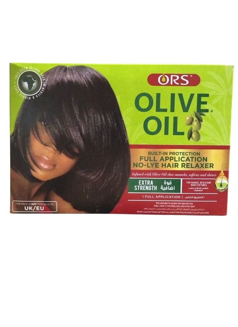 ORS Olive Oil Built-In Protection No-Lye Hair Relaxer Smoother,Silky,Softer Hair Extra Strength 