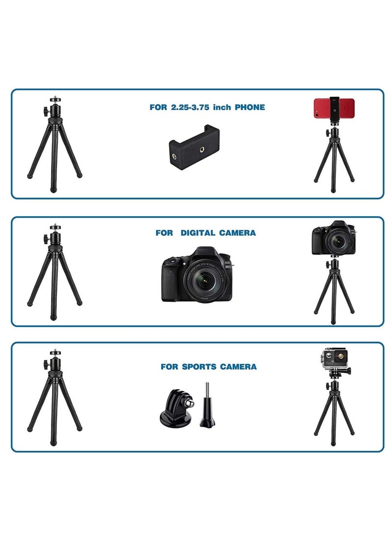 ELTRAZONE Phone Tripod, Flexible Cell Phone Tripod Adjustable Camera Stand Holder with Wireless Remote and Universal Clip 360° Rotating Mini Tripod Stand for iPhone, Samsung Android Phone, Sports Camera GoPro - Image 3
