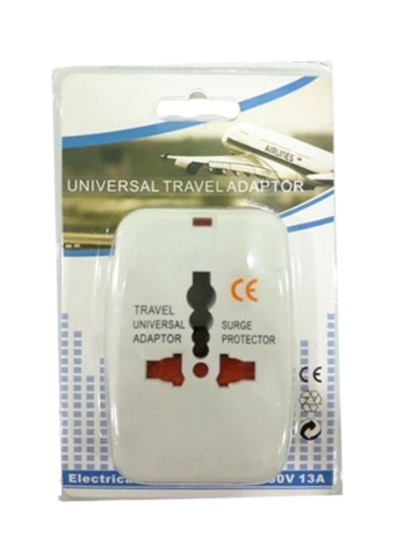 Universal Travel Adapter Type C, World Travel Power Plug With 2 USB, All In One Travel Plug Adapter For EU/US/UK/AU  (White)