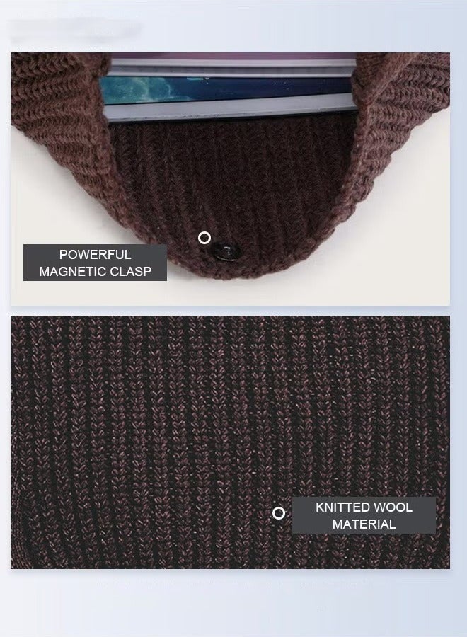 كان واي حقيبة نسائية من الحياكة ذات سعة كبيرة حقيبة كبيرة الحجم، حقيبة كتف بلون صلب - Image 5