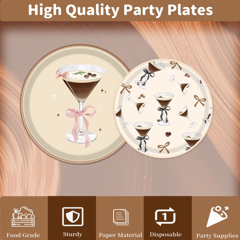 Gameza Espresso Martini Birthday Decor - 96PCS A Tiny Bit Older Paper Plates and Napkins, Disposable Tableware Decoration Espresso Martini Bar Themed Forks Supplies, Serve 24 - Image 4