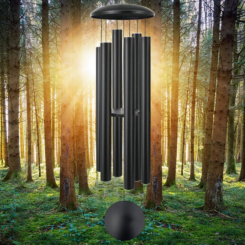 ASTARIN 60 Extra Large Wind Chimes Outside Metal Wind Chimes with Deep Tone Outdoor Wind Chimes for Patio Balcony Garden Yard DecorationBlack