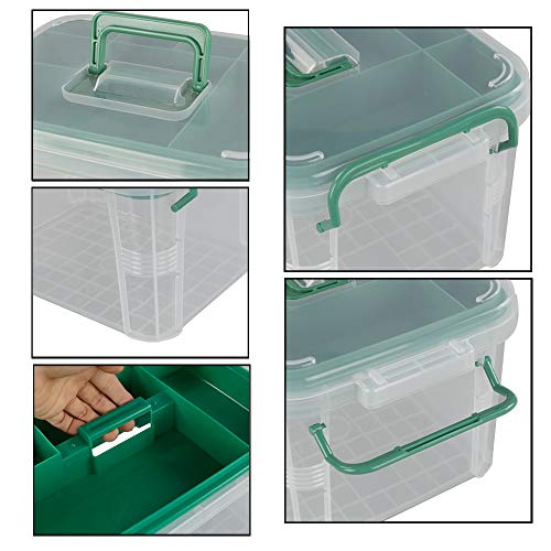 Lesbin Clear First Aid Box Organizer with Compartments, Plastic Family Medical Supplies Storage Box - Image 3