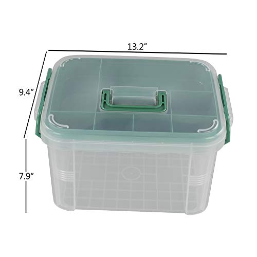 Lesbin Clear First Aid Box Organizer with Compartments, Plastic Family Medical Supplies Storage Box - Image 2