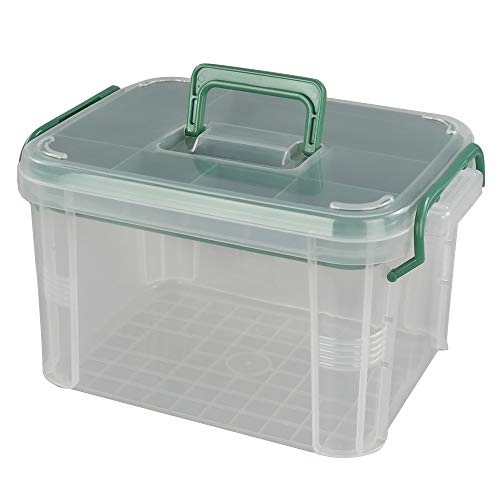 Lesbin Clear First Aid Box Organizer with Compartments, Plastic Family Medical Supplies Storage Box - Image 1