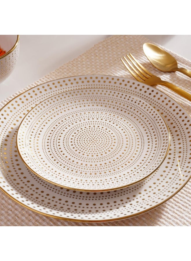 Pan Home Dotnella 16-Piece Porcelain Dinner Set - White - Image 2