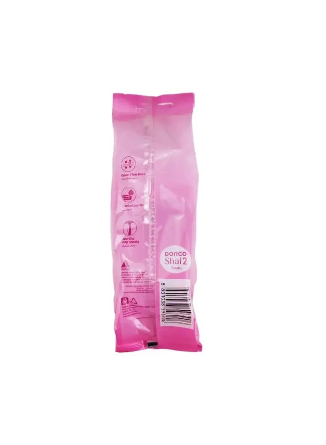 Dorco Shali 2 Layer Portable Disposable Razor, Pack of 20 Pcs - Image 2