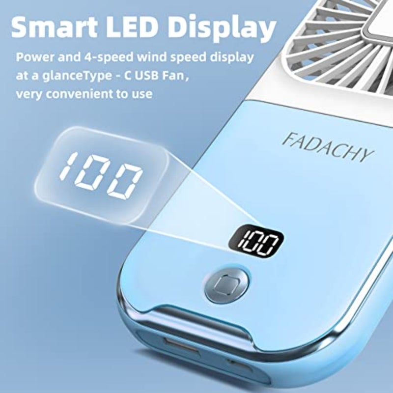 Portable Fan Rechargeable, Mini Handheld Fan 3000mAh Battery Operated Small Desk Fan for Office Outdoor Indoor - Image 5