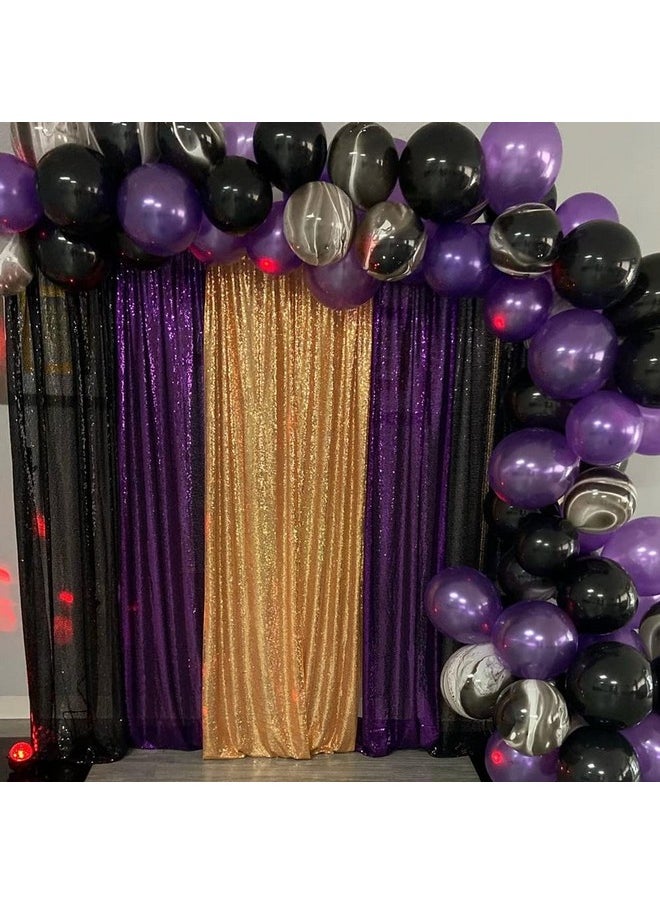 Poise3EHome - Purple Sequin Backdrop Curtains 2 Panels Purple Sequin Backdrop 2Ftx8Ft Sequin Curtains For Party Wedding Sequence Backdrop - Image 1